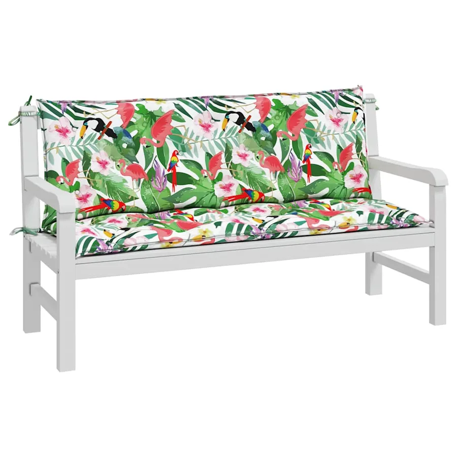 Coussins de banc de jardin lot de 2 multicolore 150x50x7 cm - 4