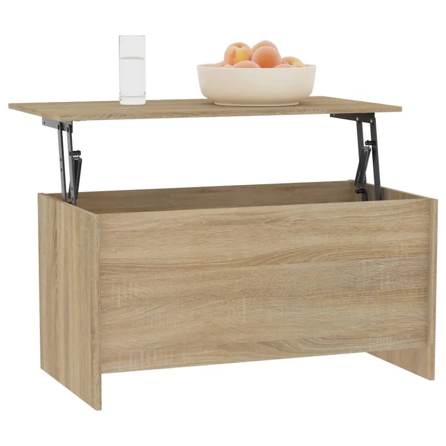 Table basse chêne sonoma 102x55,5x52,5 cm bois d'ingénierie - 7