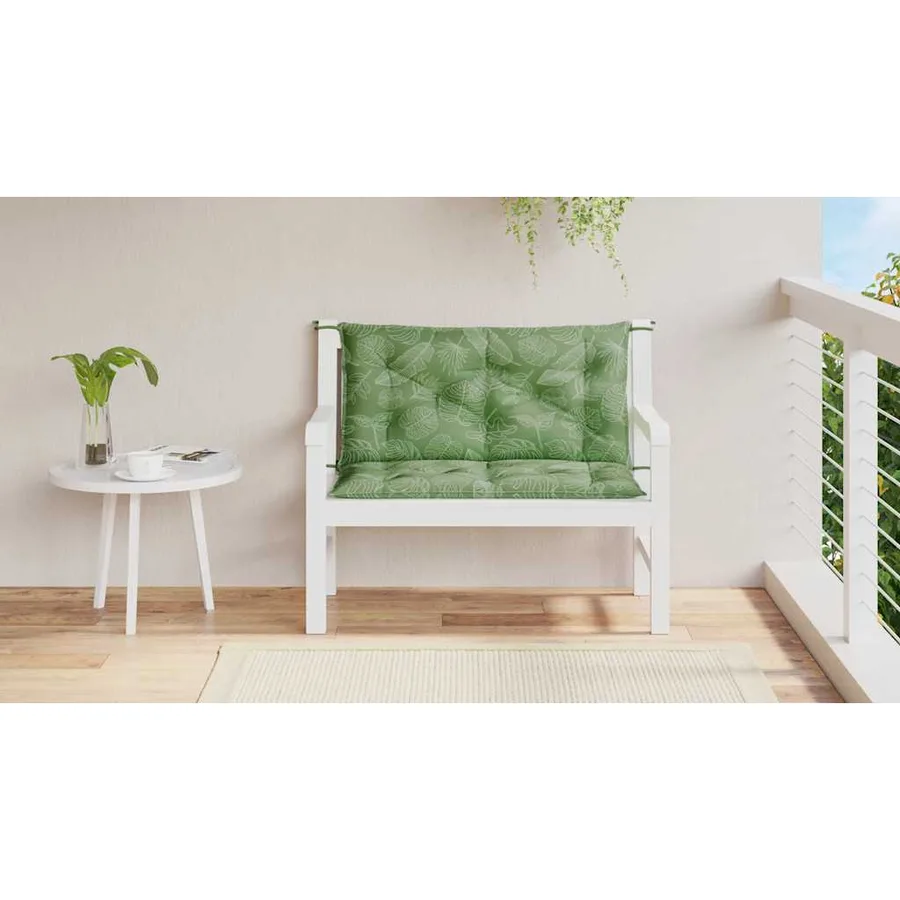 Coussins de banc de jardin lot de 2 motif de feuilles - 3