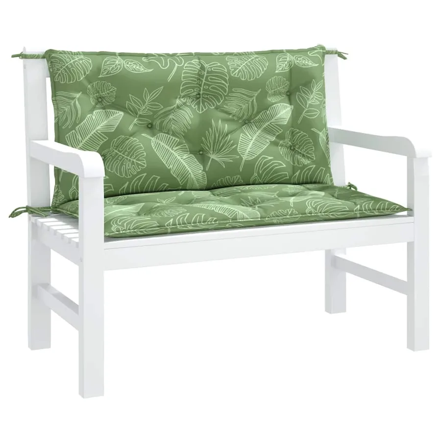 Coussins de banc de jardin lot de 2 motif de feuilles - 4