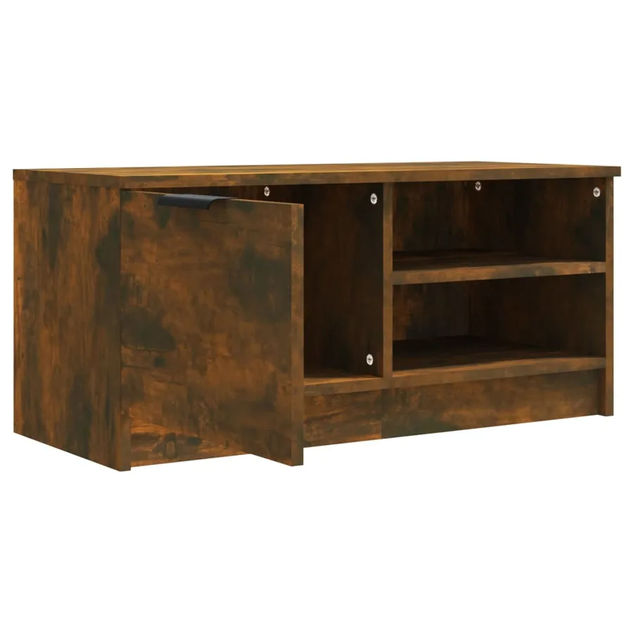Meuble TV Chêne fumé 80x35x36,5 cm Bois d'ingénierie - 5