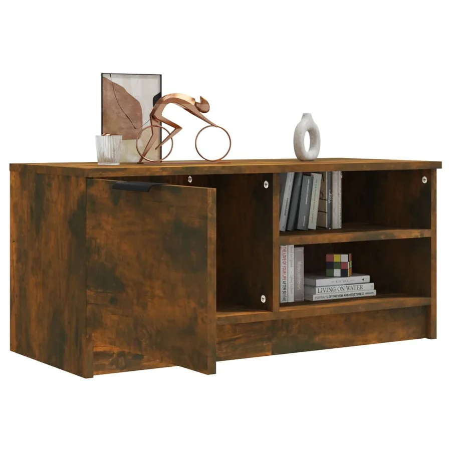 Meuble TV Chêne fumé 80x35x36,5 cm Bois d'ingénierie - 7