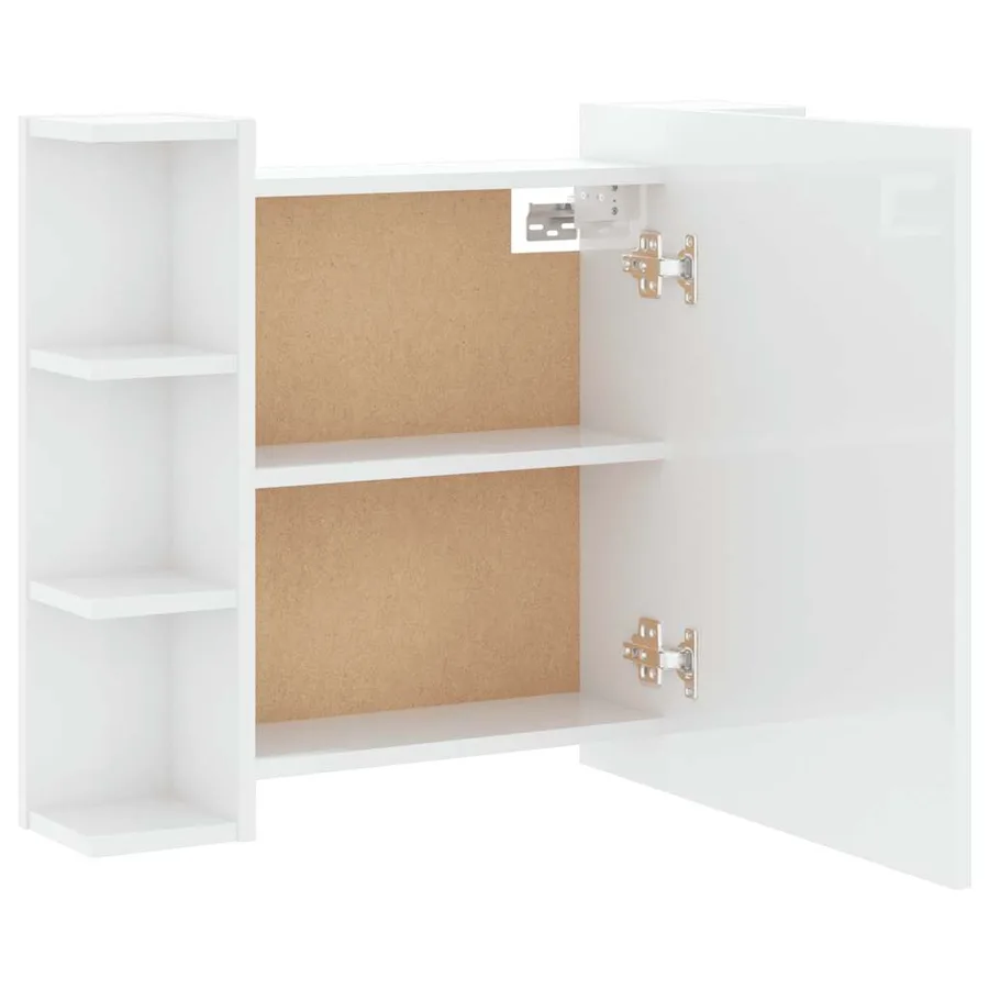 Armoire à miroir avec LED Blanc brillant 70x16,5x60 cm - 11