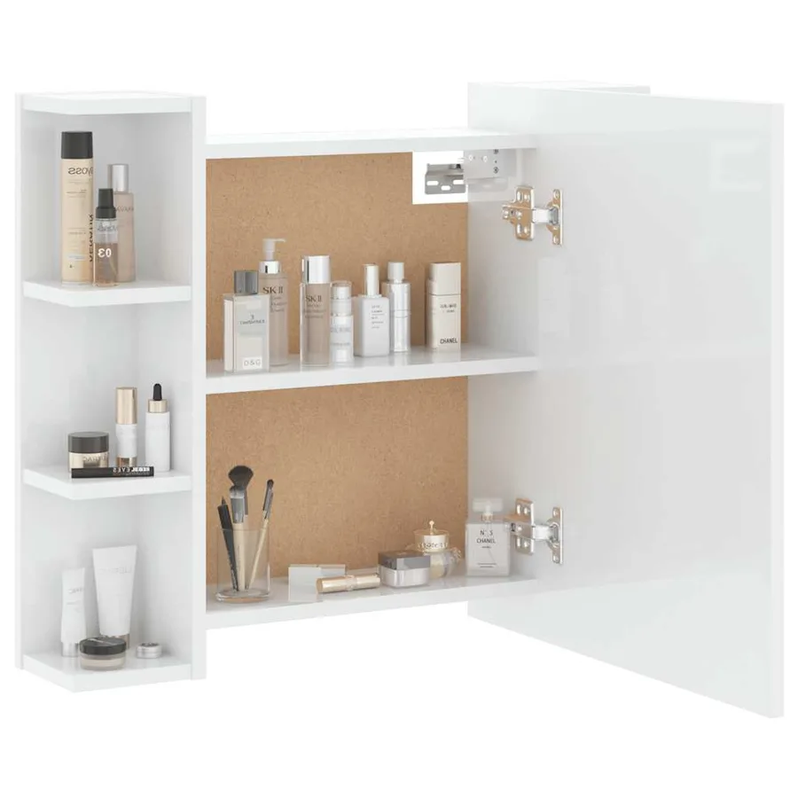 Armoire à miroir avec LED Blanc brillant 70x16,5x60 cm - 7