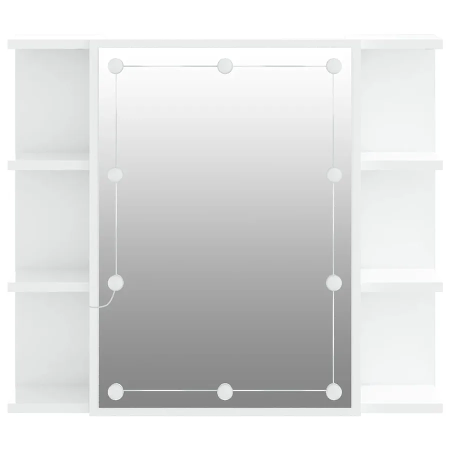 Armoire à miroir avec LED Blanc brillant 70x16,5x60 cm - 8