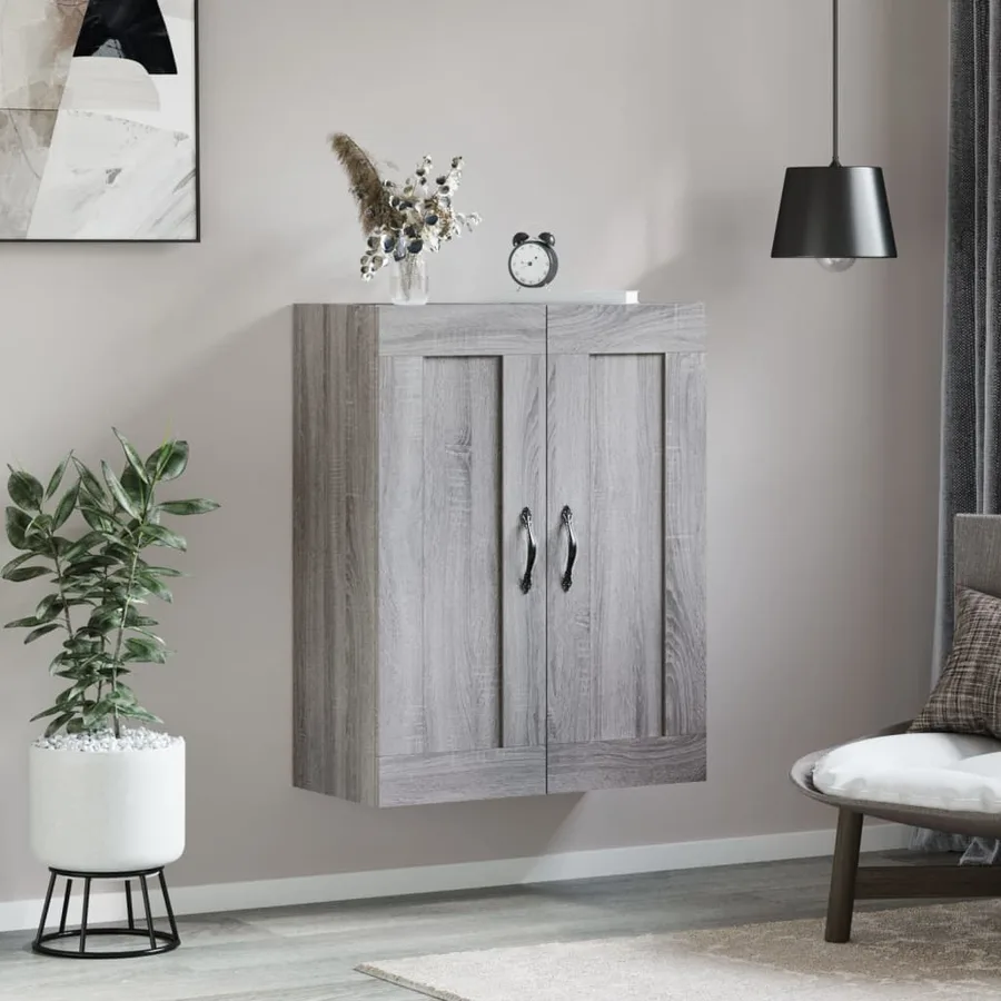 Armoire murale sonoma gris 69,5x34x90 cm bois d'ingénierie - 3