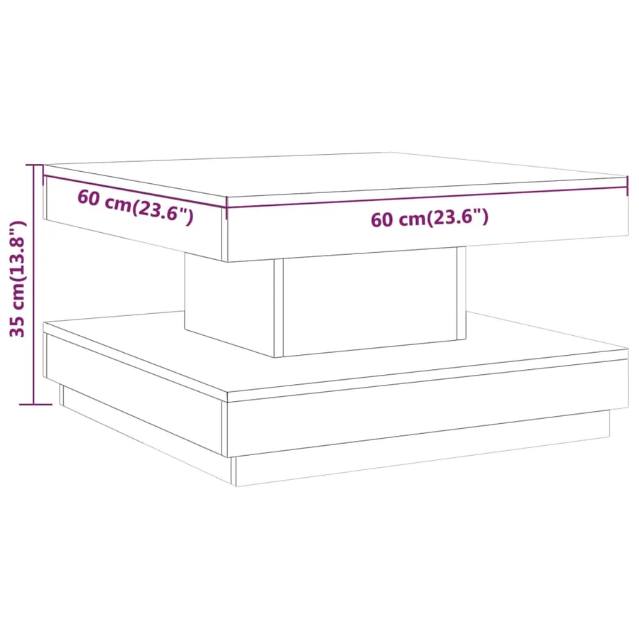 Table basse Gris 60x60x35 cm MDF - 6