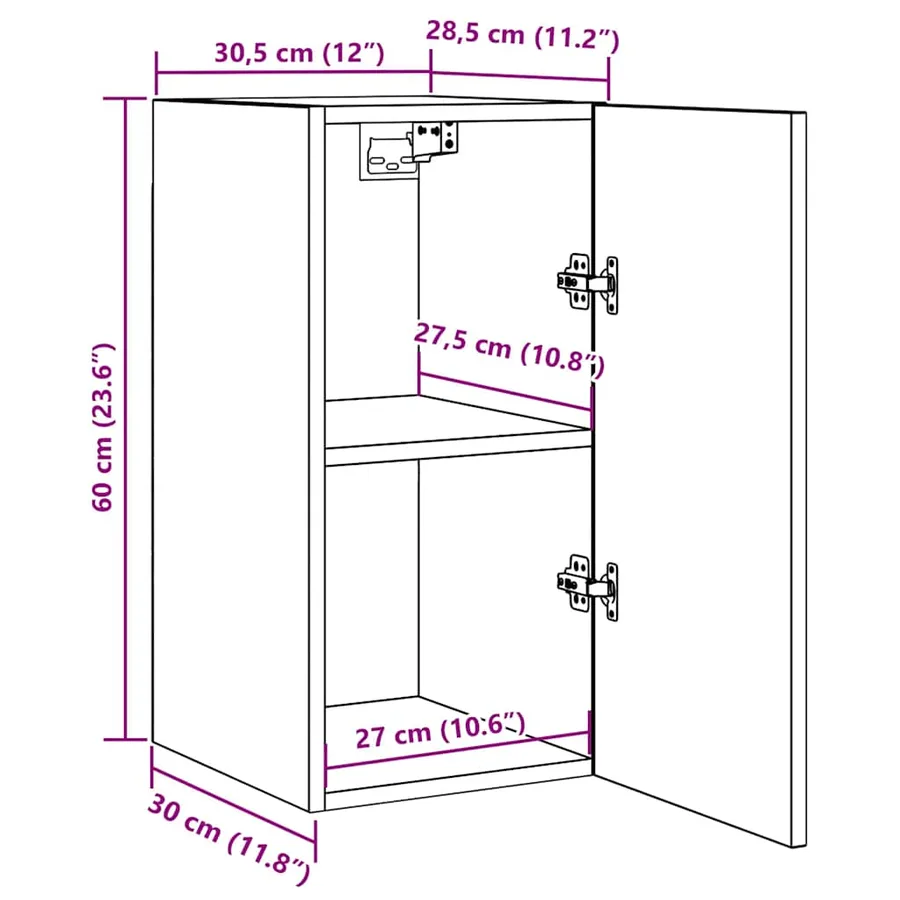 Meuble TV Chêne sonoma 30,5x30x60 cm Bois d’ingénierie - 14