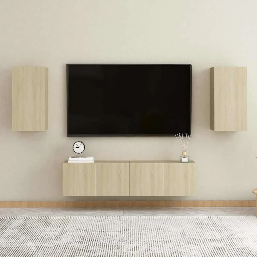 Meuble TV Chêne sonoma 30,5x30x60 cm Bois d’ingénierie - 3