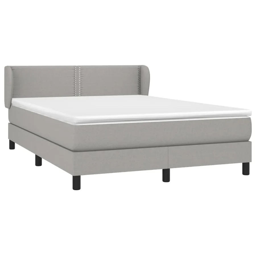 Sommier à lattes de lit avec matelas Gris clair 140x200cm Tissu - 3