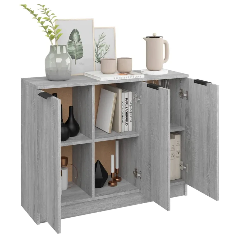 Buffet Sonoma gris 90,5x30x70 cm Bois d'ingénierie - 4