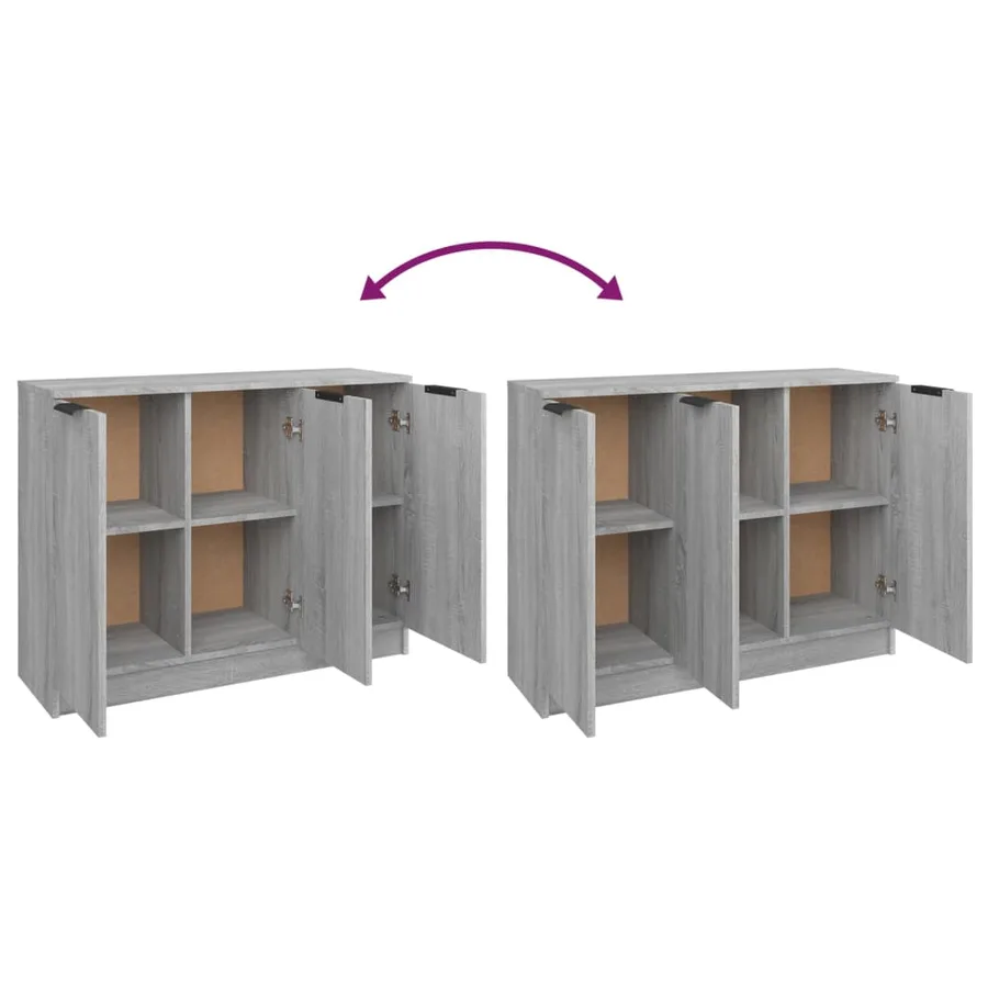 Buffet Sonoma gris 90,5x30x70 cm Bois d'ingénierie - 8