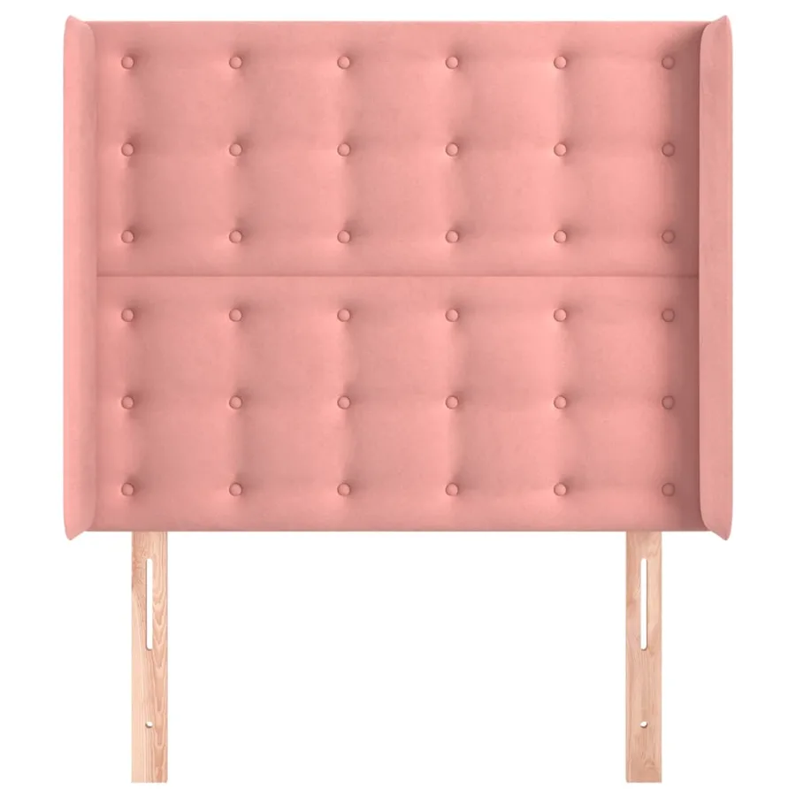 Tête de lit avec oreilles Rose 103x16x118/128 cm Velours - 3