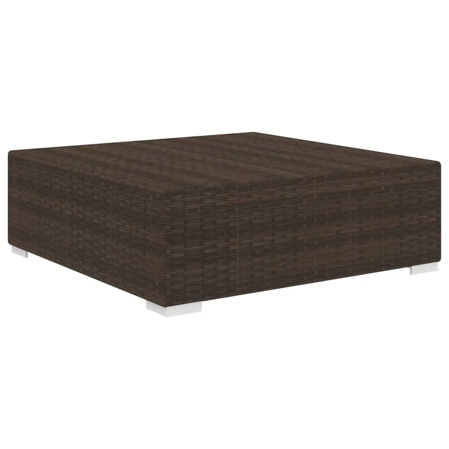 Repose-pied sectionnel 1 pc avec coussin Résine tressée Marron - 2