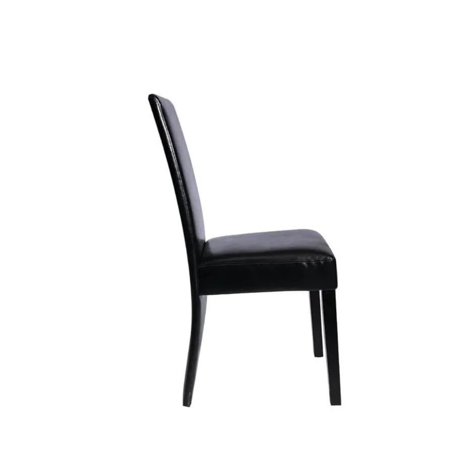 Chaises à manger lot de 2 noir similicuir - 2