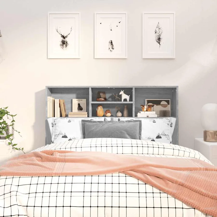Armoire de tête de lit Sonoma gris 120x19x103,5 cm - 3