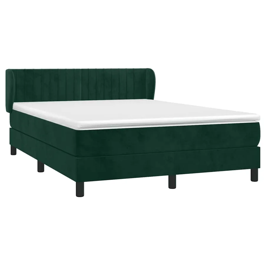 Sommier à lattes de lit et matelas Vert foncé 140x190cm Velours - 3