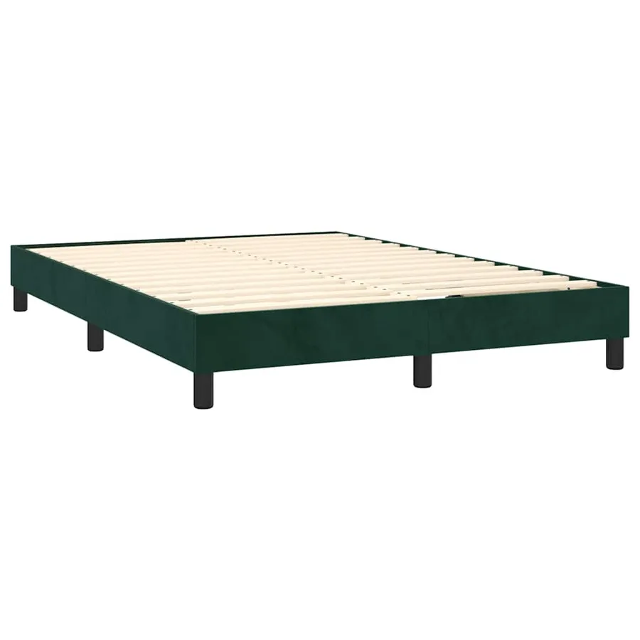 Sommier à lattes de lit et matelas Vert foncé 140x190cm Velours - 4