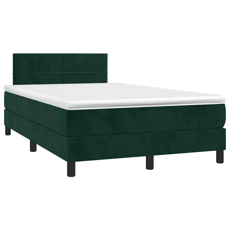 Sommier à lattes de lit avec matelas LED Vert foncé 120x200 cm - 4