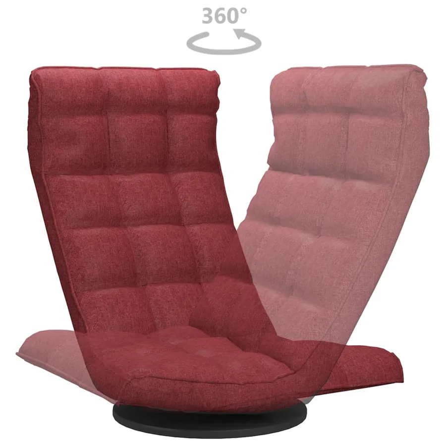 Chaise de sol pivotante Rouge bordeaux Tissu - 6