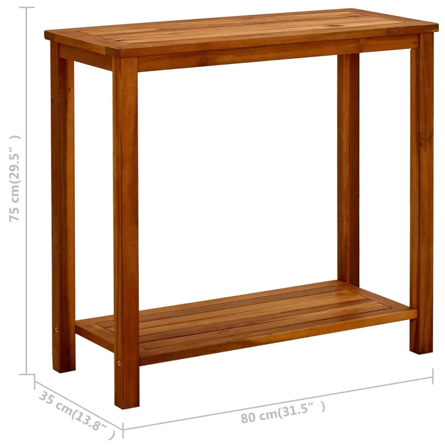Table console de jardin 80x35x75 cm Bois d'acacia solide - 7