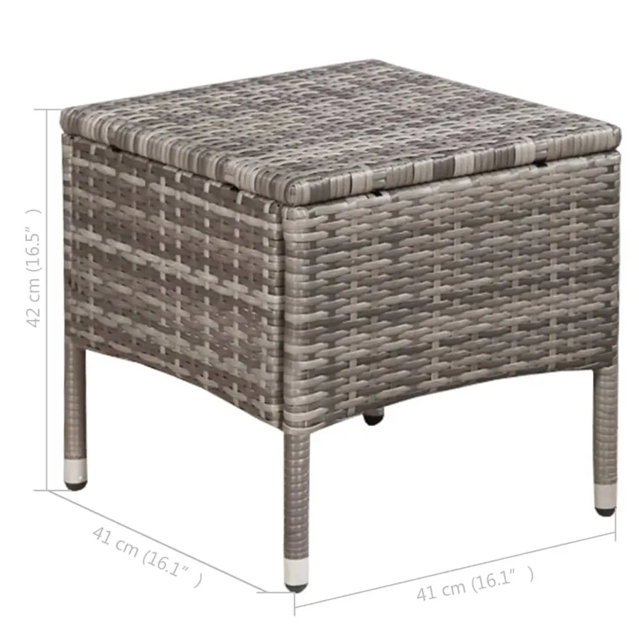 Chaise et tabouret d'extérieur et coussins Résine tressée Gris - 6
