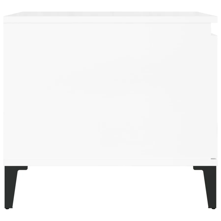 Table basse Blanc brillant 100x50x45 cm Bois d'ingénierie - 7