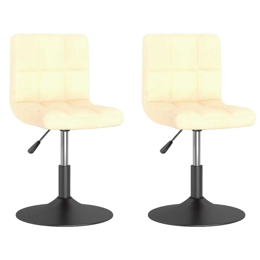 Chaises pivotantes à manger lot de 2 crème velours - 2