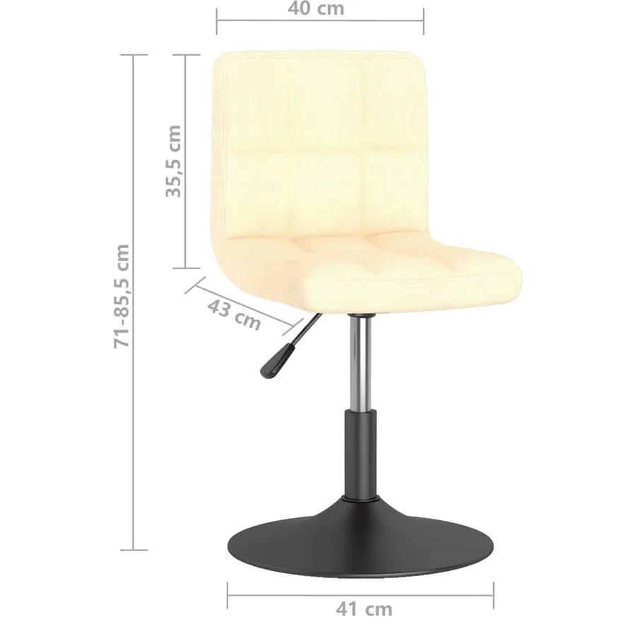 Chaises pivotantes à manger lot de 2 crème velours - 9