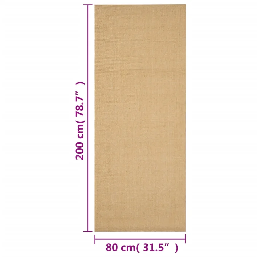 Tapis Sisal naturel 80x200 cm - 7