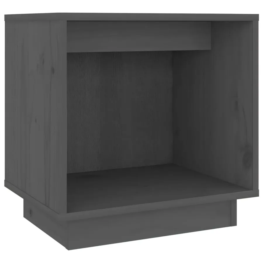 Table de chevet Gris 40x30x40 cm Bois de pin solide - 2