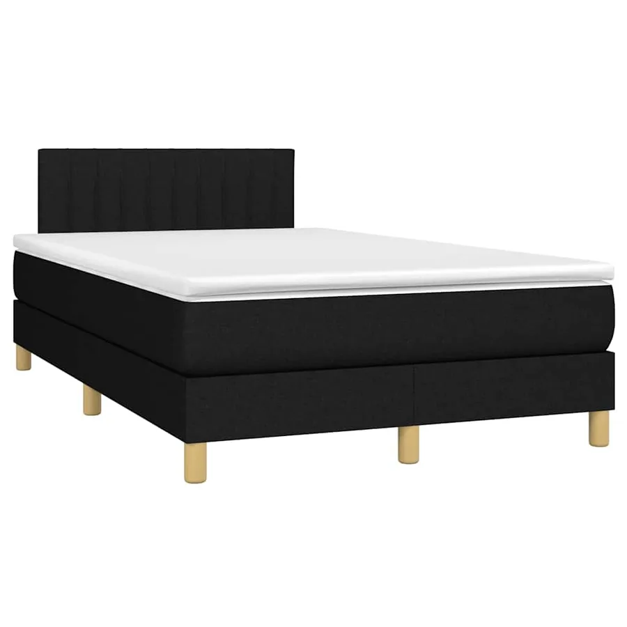 Sommier à lattes de lit avec matelas LED Noir 120x200 cm Tissu - 4