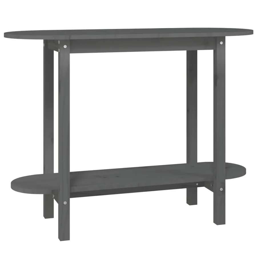 Table console Gris 110x40x80 cm Bois massif de pin - 2