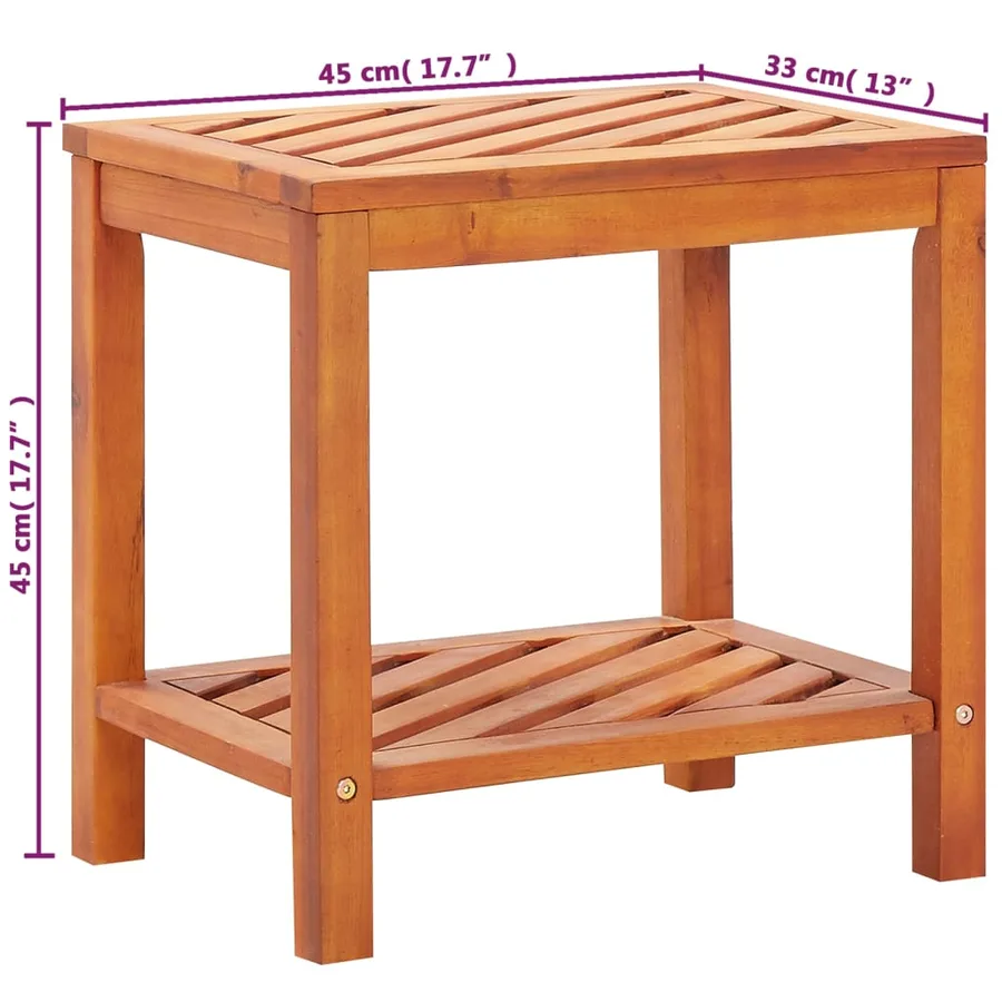Table d'appoint Bois d'acacia massif 45 x 33 x 45 cm - 6