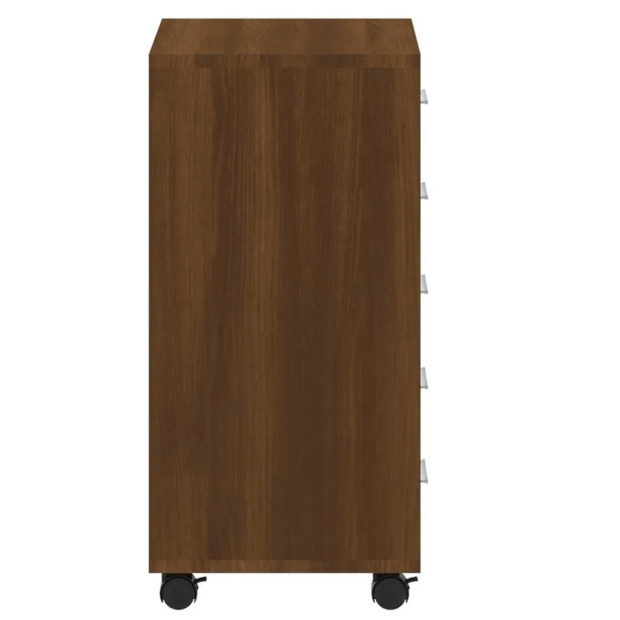 Armoire à tiroirs avec roulettes Chêne marron Bois d'ingénierie - 7