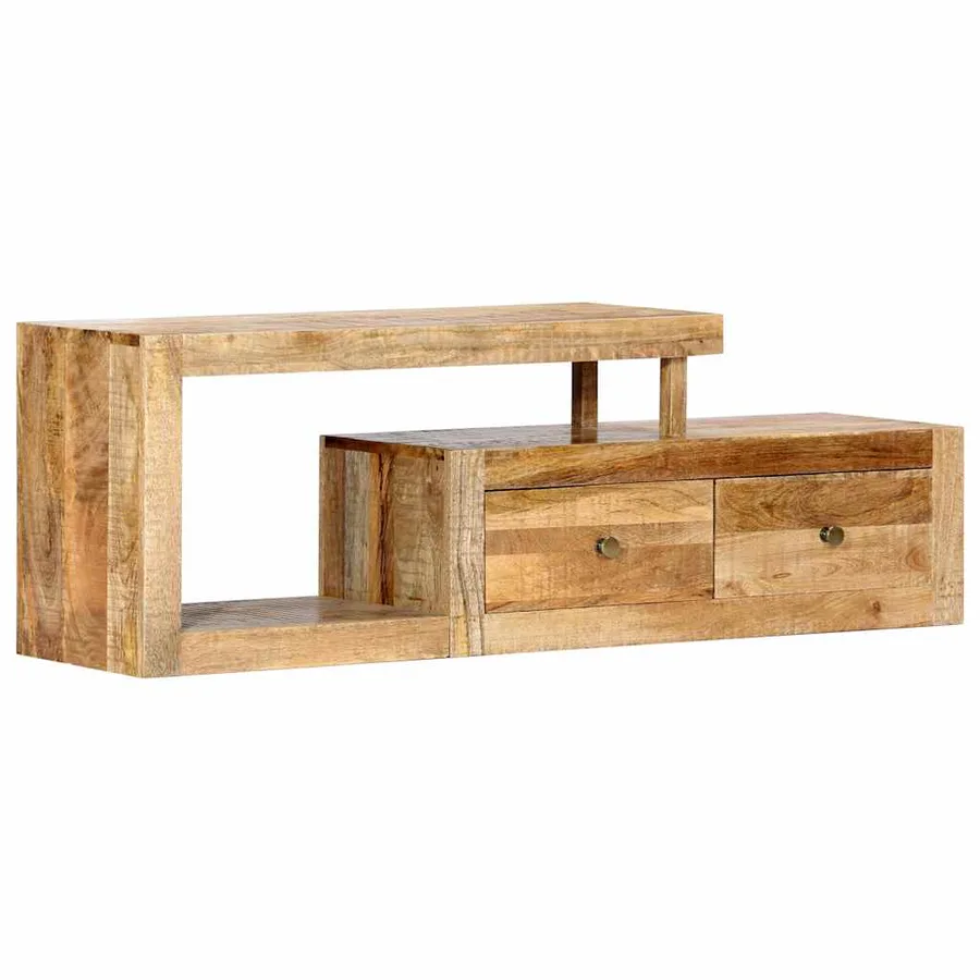 Meuble TV 120x30x40 cm Bois massif de manguier - 12