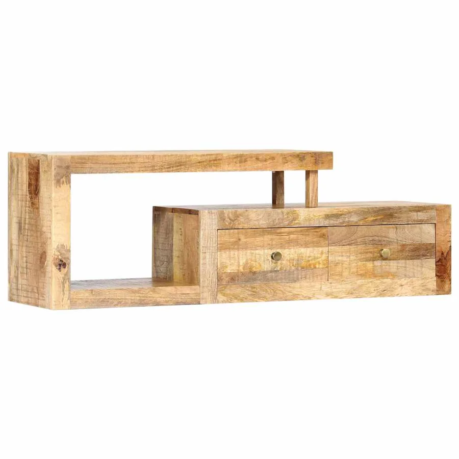 Meuble TV 120x30x40 cm Bois massif de manguier - 13