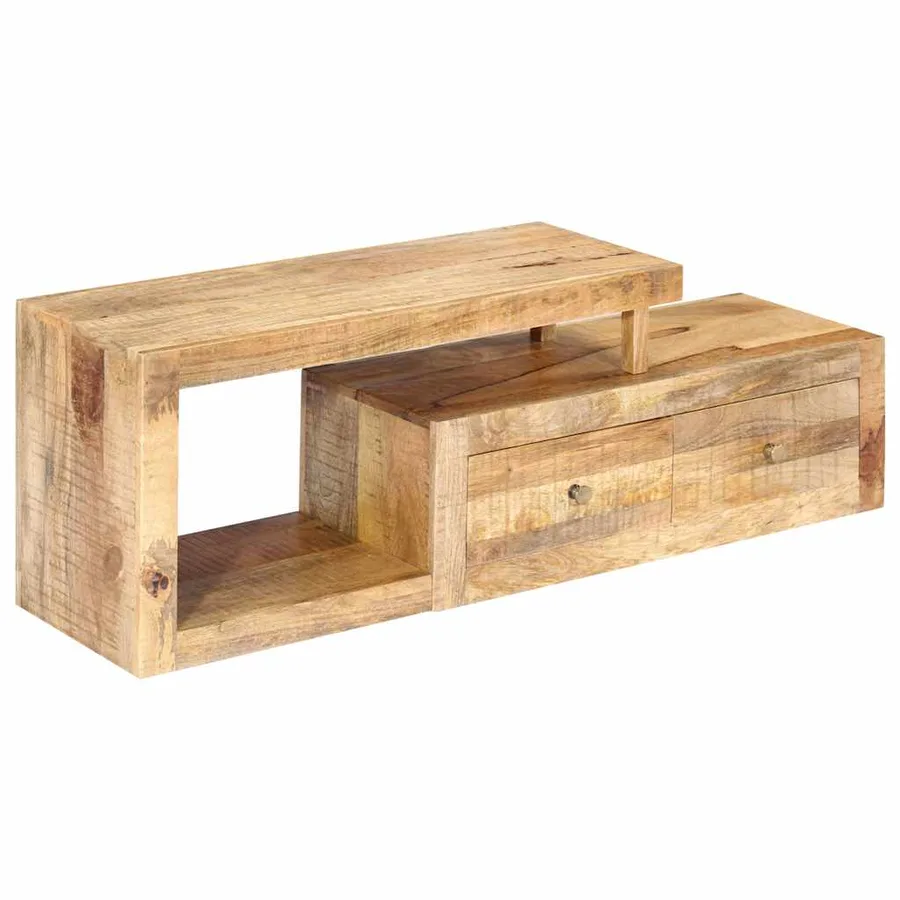 Meuble TV 120x30x40 cm Bois massif de manguier - 6