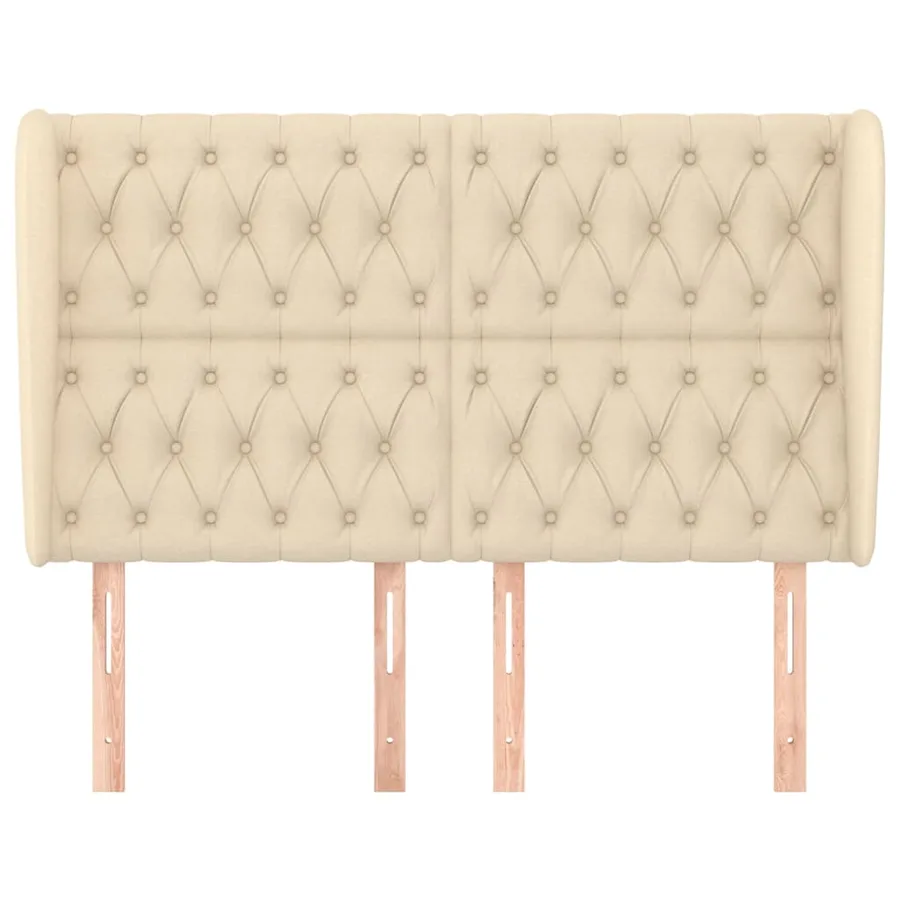 Tête de lit avec oreilles Crème 163x23x118/128 cm Tissu - 3