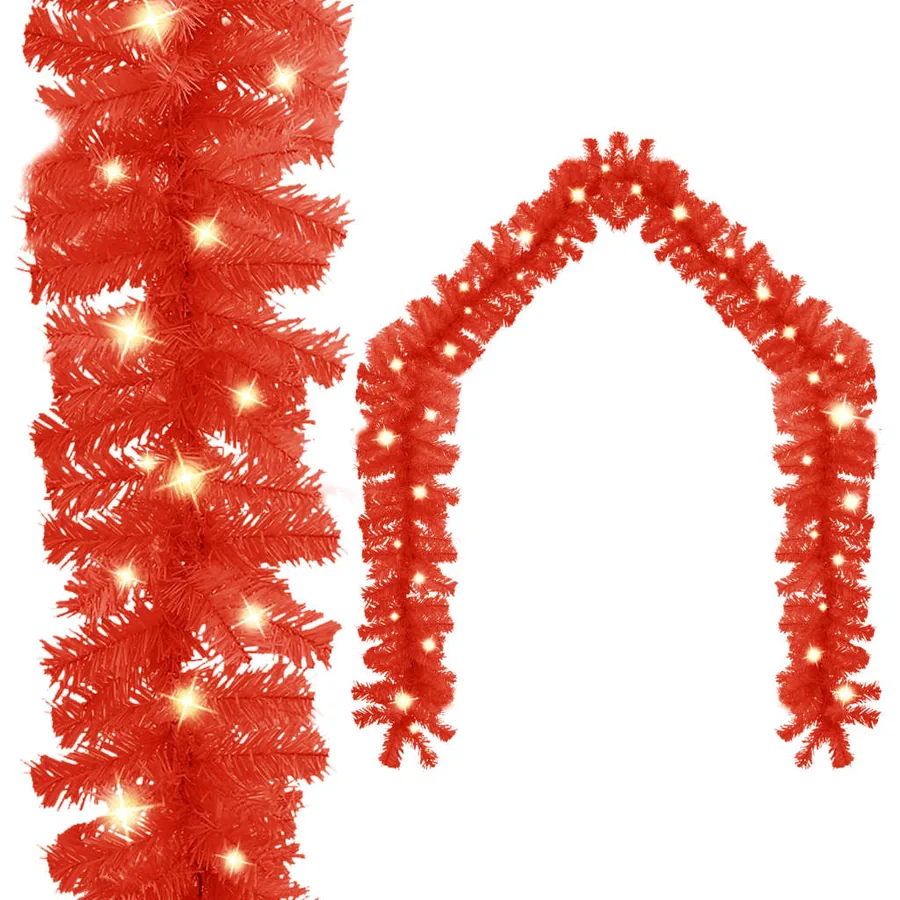 Guirlande de Noël avec lumières LED 5 m Rouge