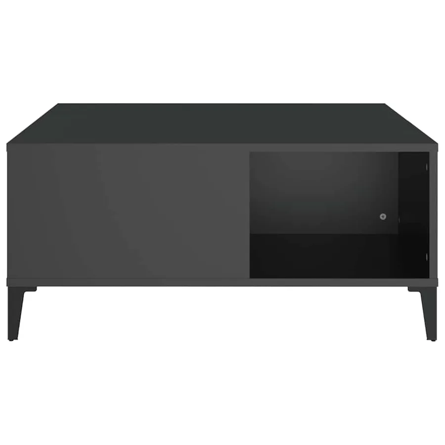 Table basse noir 80x80x36,5 cm bois d'ingénierie - 6