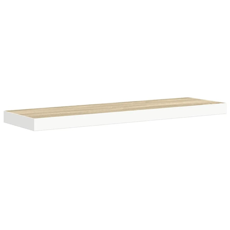 Étagères flottantes 2 pcs chêne et blanc 80x23,5x3,8 cm MDF - 6