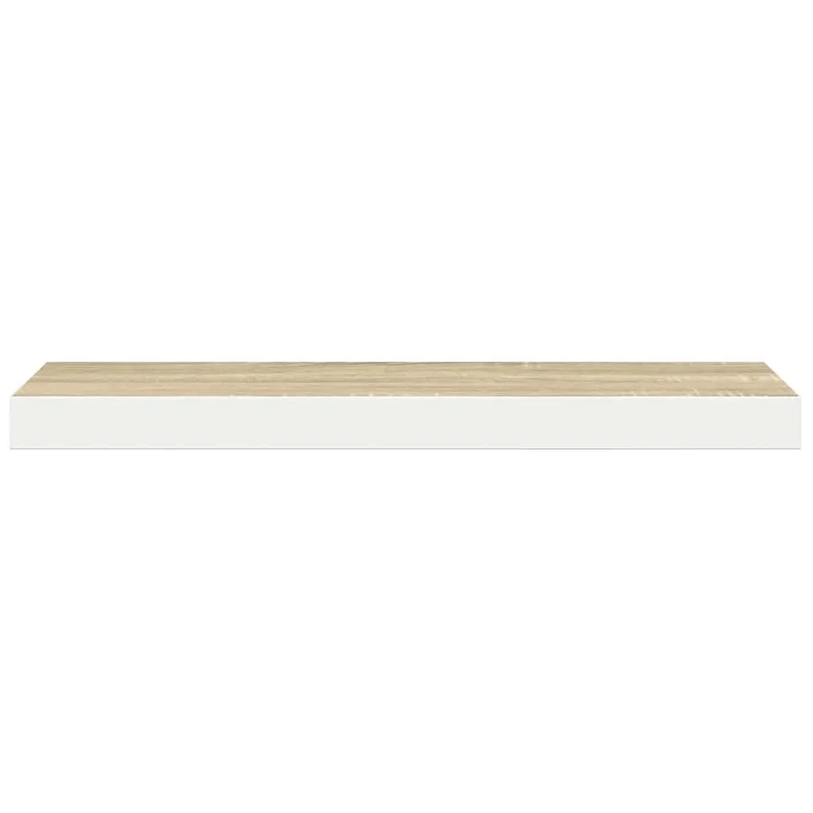Étagères flottantes 2 pcs chêne et blanc 80x23,5x3,8 cm MDF - 7