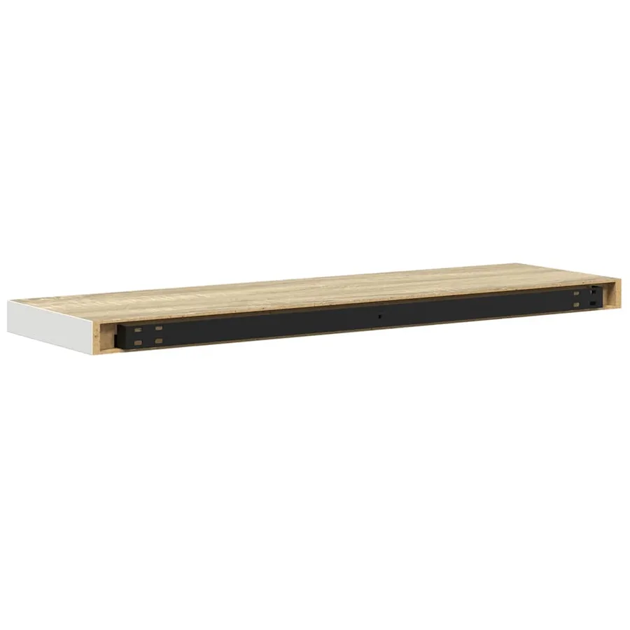 Étagères flottantes 2 pcs chêne et blanc 80x23,5x3,8 cm MDF - 9