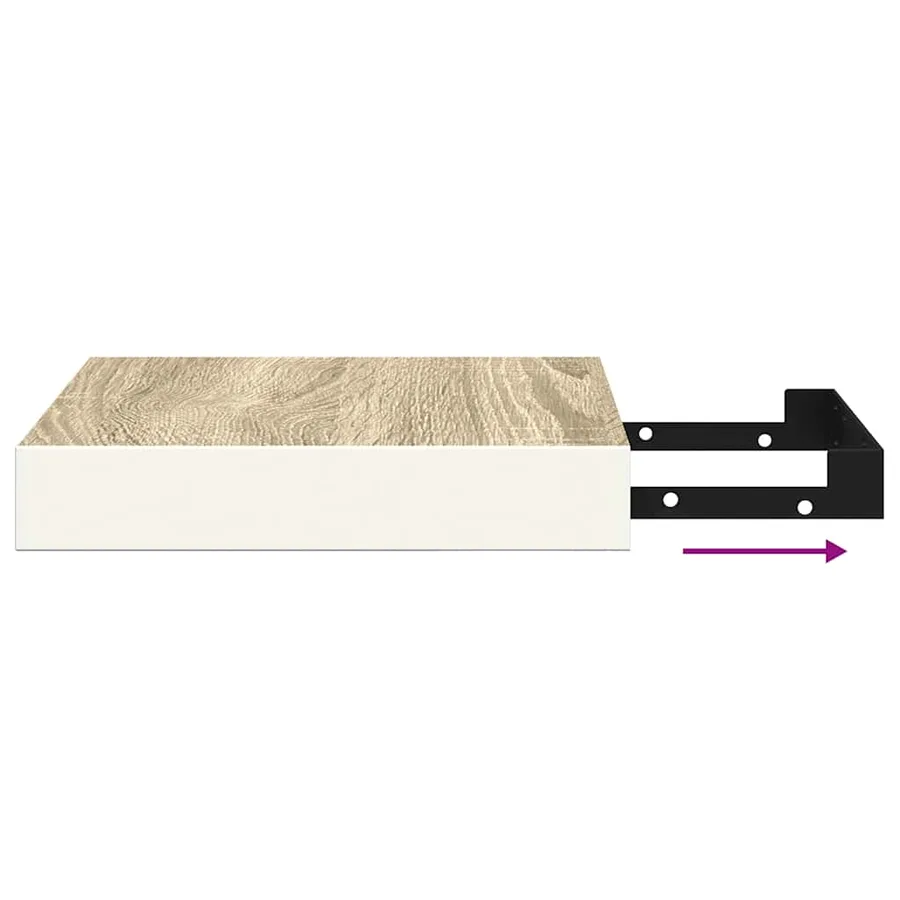 Étagères murales 2 pcs Chêne et blanc 23x23,5x3,8 cm MDF - 11