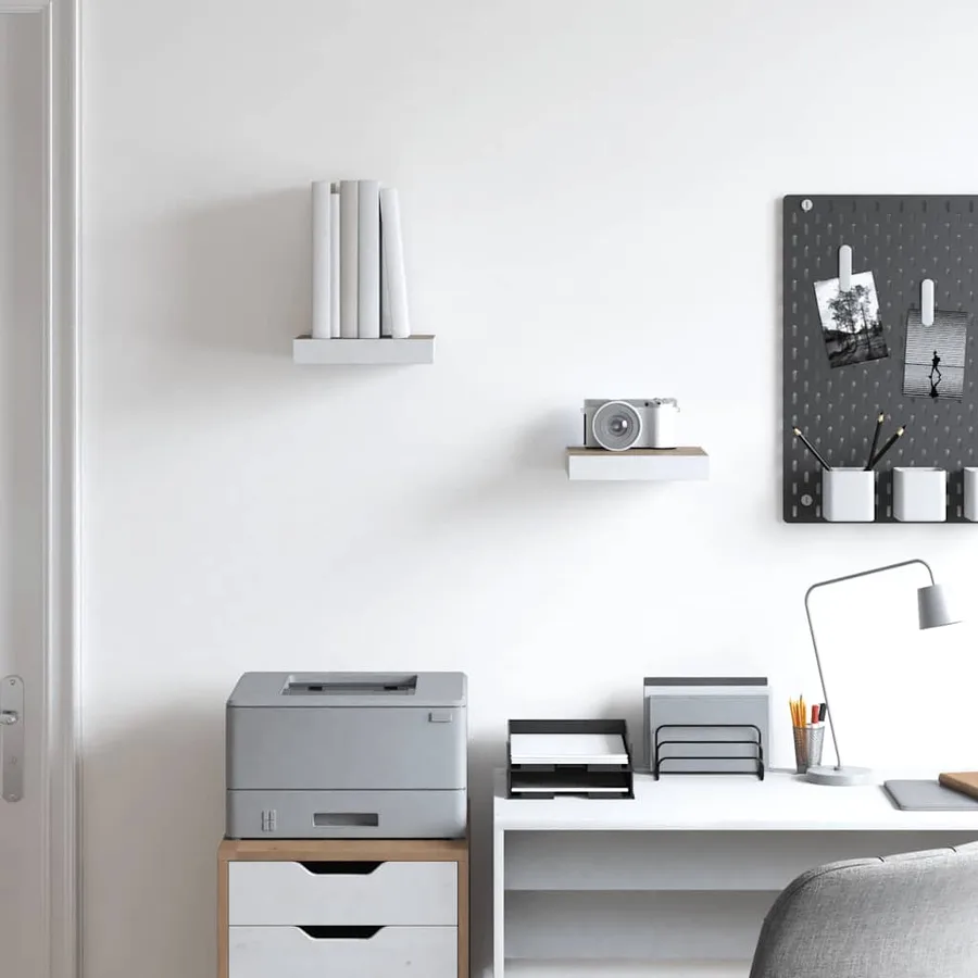 Étagères murales 2 pcs Chêne et blanc 23x23,5x3,8 cm MDF - 3