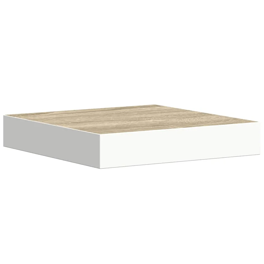 Étagères murales 2 pcs Chêne et blanc 23x23,5x3,8 cm MDF - 6