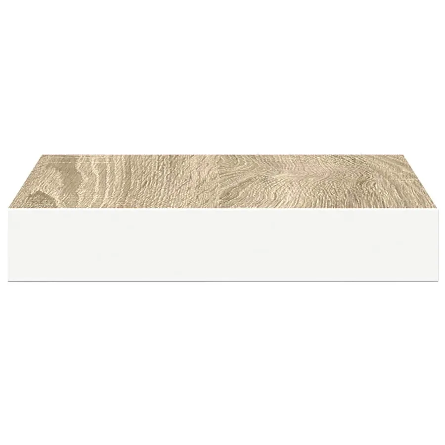 Étagères murales 2 pcs Chêne et blanc 23x23,5x3,8 cm MDF - 8