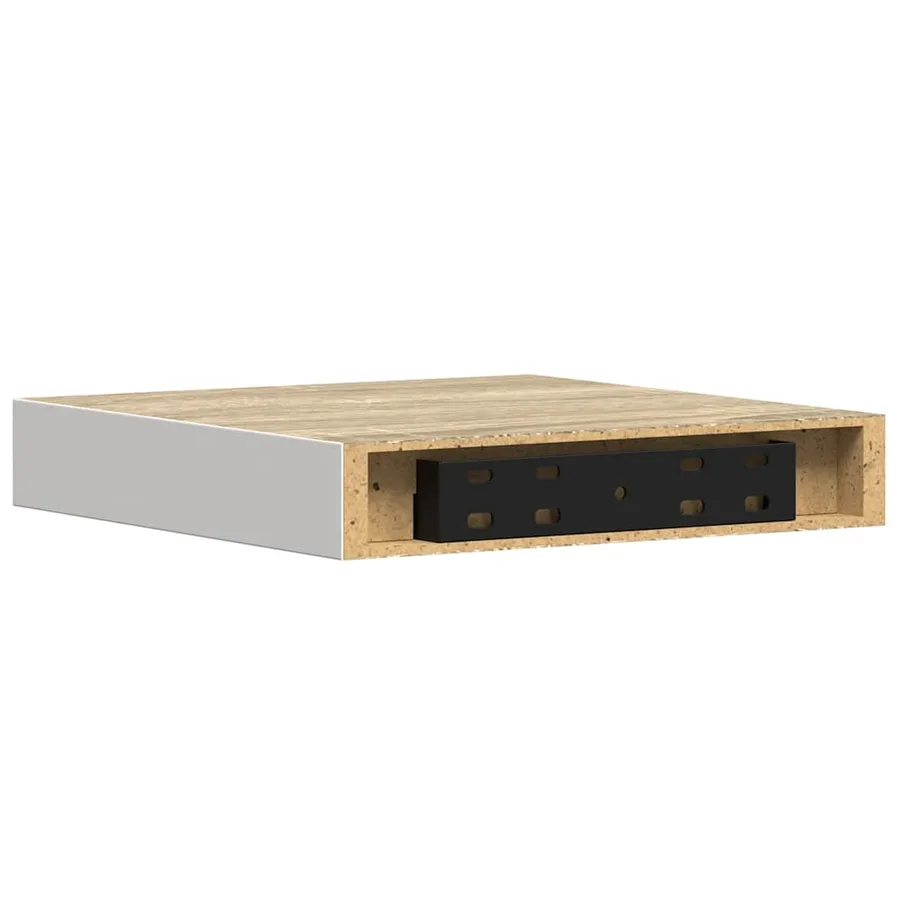 Étagères murales 2 pcs Chêne et blanc 23x23,5x3,8 cm MDF - 9
