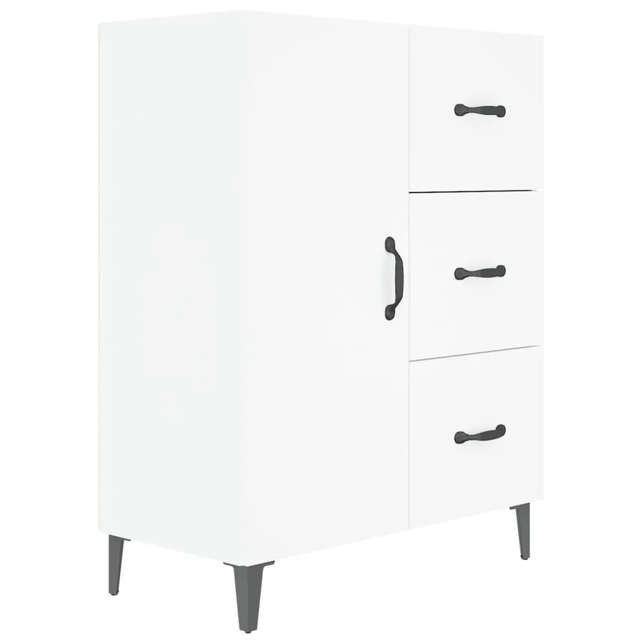 Buffet blanc 69,5x34x90 cm bois d'ingénierie - 2
